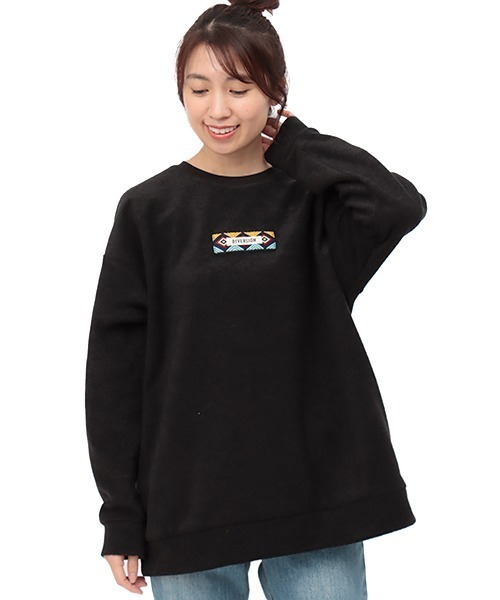 チチカカ（チチカカ）の「ブークレ裏起毛テープロゴプルオーバー（スウェット・レディース・パープル/ライム/ブラック・FREE）」の4枚目の写真