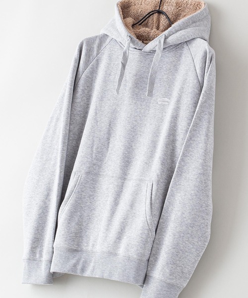 OUTDOOR PRODUCTS(アウトドアプロダクツ)の「【OUTDOOR PRODUCTS/アウトドアプロダクツ】身頃ボアパーカー ワンポイントブランドロゴトレーナー(パーカー・メンズ・ブラック/オリーブ/杢グレー/ワイン/ライトブラウン/アイボリー/ベージュ/ネイビー/ライトグリーン・MEDIUM/LARGE/X-LARGE)」の3枚目の写真