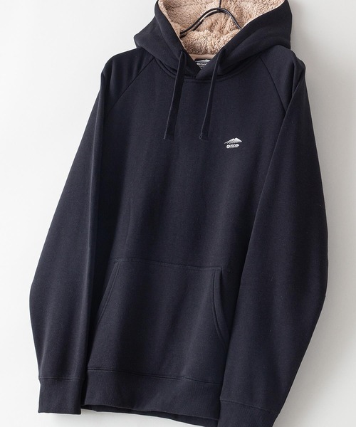 OUTDOOR PRODUCTS(アウトドアプロダクツ)の「【OUTDOOR PRODUCTS/アウトドアプロダクツ】身頃ボアパーカー ワンポイントブランドロゴトレーナー(パーカー・メンズ・ブラック/オリーブ/杢グレー/ワイン/ライトブラウン/アイボリー/ベージュ/ネイビー/ライトグリーン・MEDIUM/LARGE/X-LARGE)」の2枚目の写真