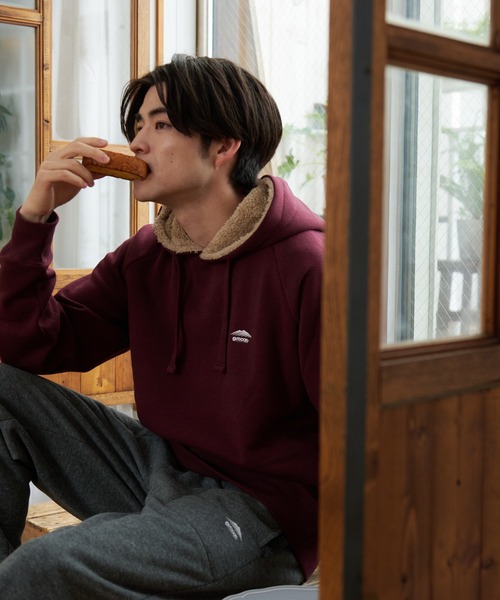 OUTDOOR PRODUCTS(アウトドアプロダクツ)の「【OUTDOOR PRODUCTS/アウトドアプロダクツ】身頃ボアパーカー ワンポイントブランドロゴトレーナー(パーカー・メンズ・ブラック/オリーブ/杢グレー/ワイン/ライトブラウン/アイボリー/ベージュ/ネイビー/ライトグリーン・MEDIUM/LARGE/X-LARGE)」の18枚目の写真