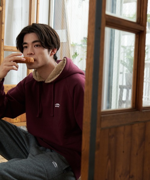 OUTDOOR PRODUCTS(アウトドアプロダクツ)の「【OUTDOOR PRODUCTS/アウトドアプロダクツ】身頃ボアパーカー ワンポイントブランドロゴトレーナー(パーカー・メンズ・ブラック/オリーブ/杢グレー/ワイン/ライトブラウン/アイボリー/ベージュ/ネイビー/ライトグリーン・MEDIUM/LARGE/X-LARGE)」の20枚目の写真