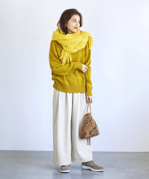 studio CLIP（スタディオクリップ）の「太フリンジストール（ストール/ショール・レディース・パープル/イエロー/グリーン/オフホワイト・FREE）」の17枚目の写真