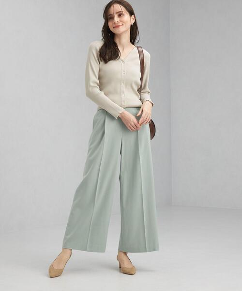 green label relaxing(グリーンレーベルリラクシング)の「<1_OF_MINE(ワンオブマイン)>リブ Vネック カーディガン(カーディガン/ボレロ・レディース・レッド/ライム/オフホワイト/ナチュラル/ネイビー/オレンジ/ケリー/その他1/ホワイト・FREE)」の14枚目の写真