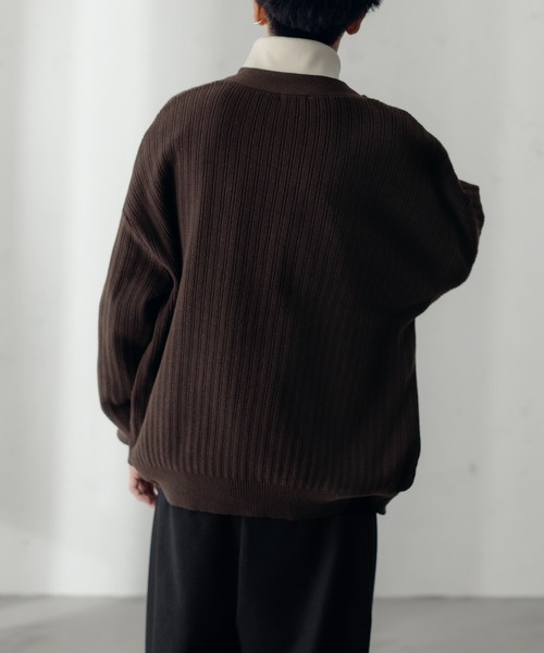 epnok（エプノック）の「リブニットルーズカーディガン【SET-UP】（カーディガン/ボレロ・メンズ・グレイッシュベージュ/ブラック/ダークブラウン・MEDIUM/LARGE）」の18枚目の写真