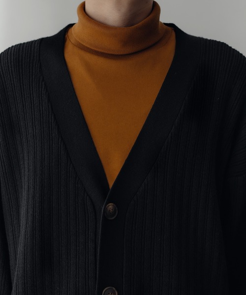 epnok（エプノック）の「リブニットルーズカーディガン【SET-UP】（カーディガン/ボレロ・メンズ・グレイッシュベージュ/ブラック/ダークブラウン・MEDIUM/LARGE）」の8枚目の写真