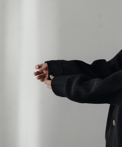 epnok（エプノック）の「リブニットルーズカーディガン【SET-UP】（カーディガン/ボレロ・メンズ・グレイッシュベージュ/ブラック/ダークブラウン・MEDIUM/LARGE）」の10枚目の写真