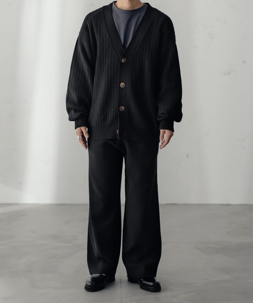 epnok（エプノック）の「リブニットルーズカーディガン【SET-UP】（カーディガン/ボレロ・メンズ・グレイッシュベージュ/ブラック/ダークブラウン・MEDIUM/LARGE）」の5枚目の写真