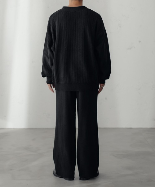 epnok（エプノック）の「リブニットルーズカーディガン【SET-UP】（カーディガン/ボレロ・メンズ・グレイッシュベージュ/ブラック/ダークブラウン・MEDIUM/LARGE）」の7枚目の写真