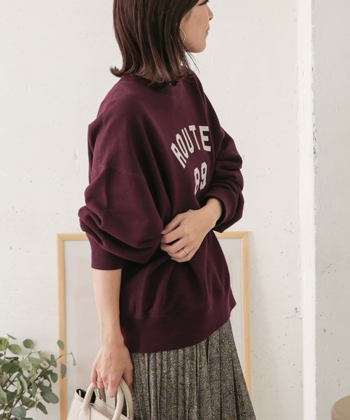 URBAN RESEARCH DOORS（アーバンリサーチドアーズ）の「プリントスウェットプルオーバー（スウェット・レディース・ライトグレー/ブルー/ボルドー・ONE）」の18枚目の写真