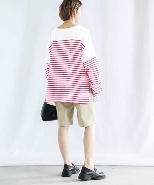 select MOCA（セレクトモカ）の「バスクボーダービッグプルオーバー（Tシャツ/カットソー・レディース・ブラック/レッド/ブルー/グリーン・FREE）」の20枚目の写真