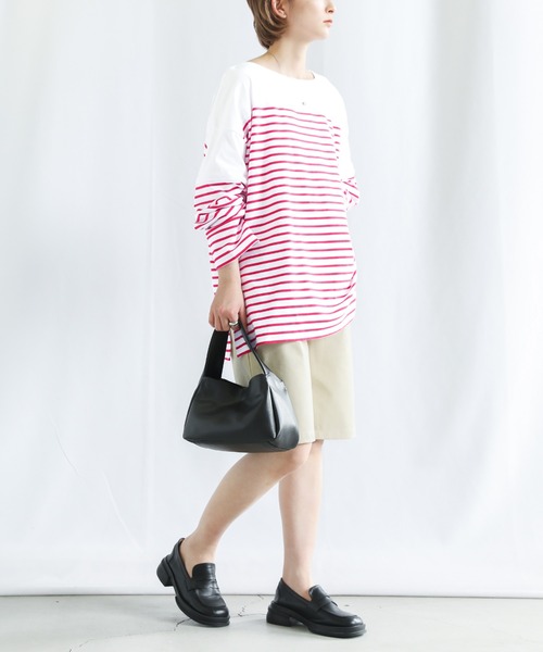 select MOCA（セレクトモカ）の「バスクボーダービッグプルオーバー（Tシャツ/カットソー・レディース・ブラック/レッド/ブルー/グリーン・FREE）」の7枚目の写真