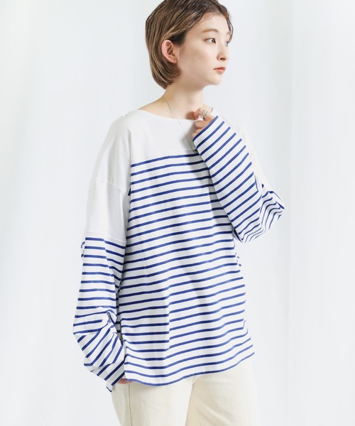 select MOCA（セレクトモカ）の「バスクボーダービッグプルオーバー（Tシャツ/カットソー・レディース・ブラック/レッド/ブルー/グリーン・FREE）」の10枚目の写真