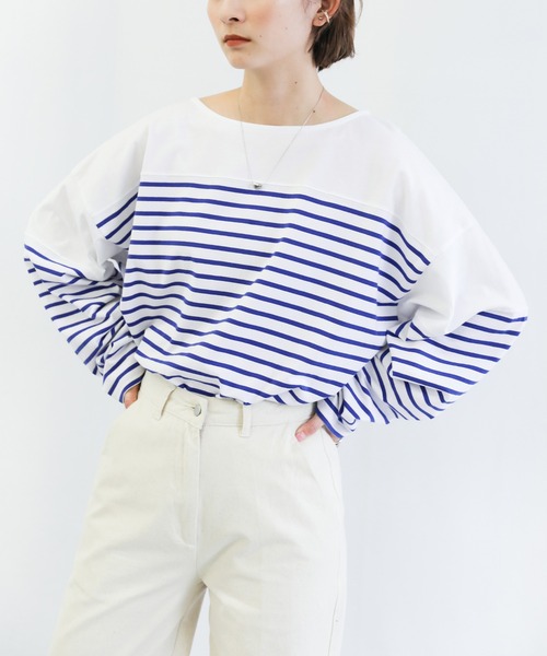 select MOCA（セレクトモカ）の「バスクボーダービッグプルオーバー（Tシャツ/カットソー・レディース・ブラック/レッド/ブルー/グリーン・FREE）」の14枚目の写真