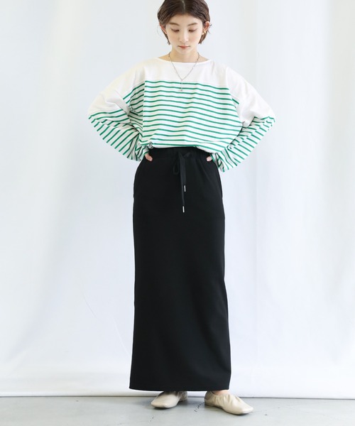 select MOCA（セレクトモカ）の「バスクボーダービッグプルオーバー（Tシャツ/カットソー・レディース・ブラック/レッド/ブルー/グリーン・FREE）」の6枚目の写真