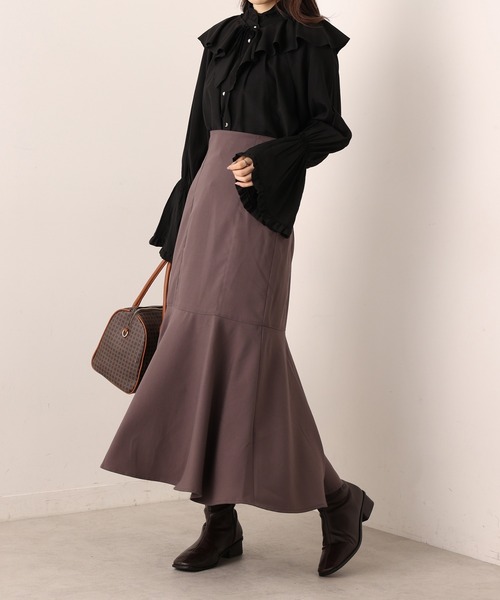 one after another NICE CLAUP(ワンアフターアナザーナイスクラップ)の「<着脱可能!>プチハイネックフリル衿ブラウス(シャツ/ブラウス・レディース・ブラック/ベージュ/オフホワイト・FREE)」の13枚目の写真