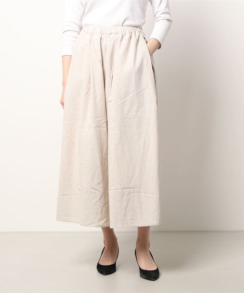 Samansa Mos2（サマンサ モスモス）の「綿麻起毛ハカマパンツ（その他パンツ・レディース・ブラック/ベージュ/チャコール/キナリ・ﾌﾘ-）」の8枚目の写真