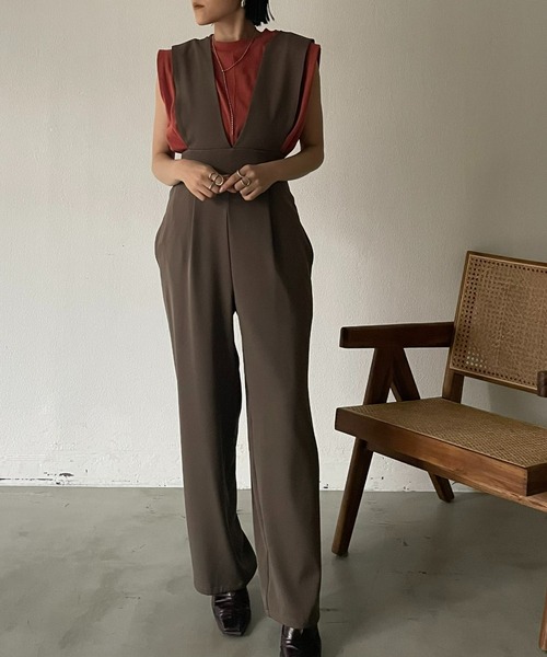 AIC.（エーアイシー）の「【再入荷】ワイドショルダーサロペット（サロペット/オーバーオール・レディース・ブラック/ベージュ/グレー・FREE）」の12枚目の写真