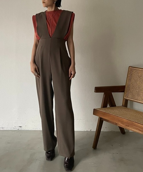 AIC.（エーアイシー）の「【再入荷】ワイドショルダーサロペット（サロペット/オーバーオール・レディース・ブラック/ベージュ/グレー・FREE）」の13枚目の写真