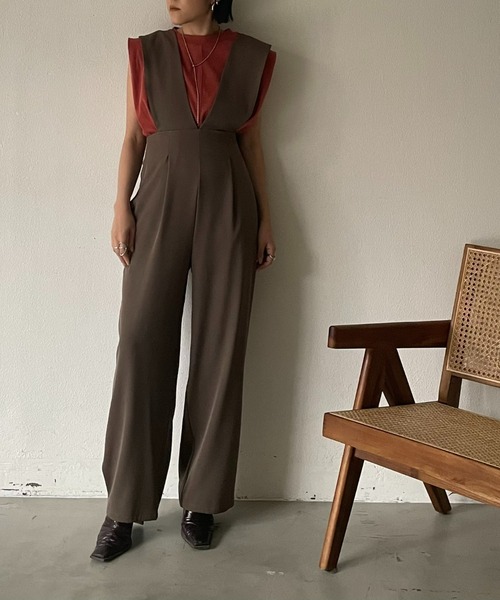 AIC.（エーアイシー）の「【再入荷】ワイドショルダーサロペット（サロペット/オーバーオール・レディース・ブラック/ベージュ/グレー・FREE）」の14枚目の写真