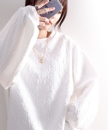 classicalelf | ぽこぽこアルファベット。ジャガードbigシルエットプルオーバー　ロンT(Tシャツ/カットソー)