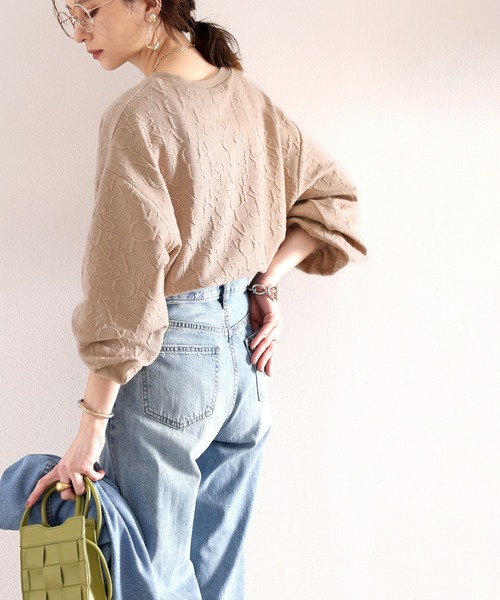 classicalelf(クラシカルエルフ)の「ぽこぽこアルファベット。ジャガードbigシルエットプルオーバー ロンT(Tシャツ/カットソー・レディース・ホワイト/ブラック/ベージュ系その他・SMALL/MEDIUM/LARGE/X-LARGE)」の10枚目の写真