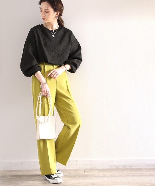 classicalelf(クラシカルエルフ)の「ぽこぽこアルファベット。ジャガードbigシルエットプルオーバー ロンT(Tシャツ/カットソー・レディース・ホワイト/ブラック/ベージュ系その他・SMALL/MEDIUM/LARGE/X-LARGE)」の8枚目の写真