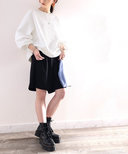 classicalelf(クラシカルエルフ)の「ぽこぽこアルファベット。ジャガードbigシルエットプルオーバー ロンT(Tシャツ/カットソー・レディース・ホワイト/ブラック/ベージュ系その他・SMALL/MEDIUM/LARGE/X-LARGE)」の6枚目の写真