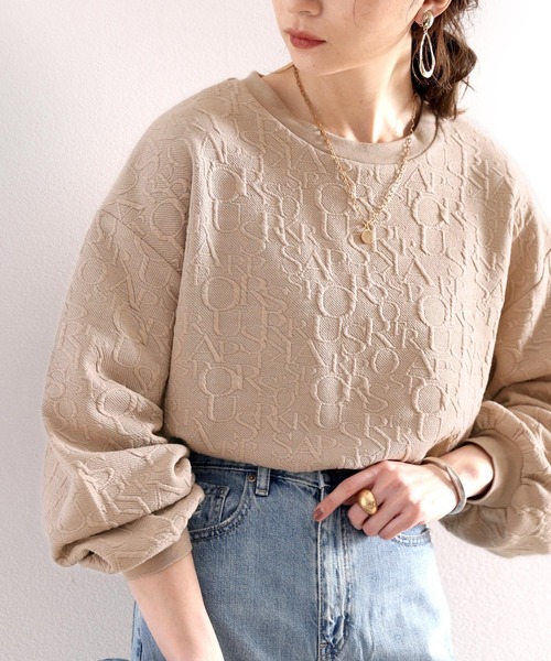 classicalelf(クラシカルエルフ)の「ぽこぽこアルファベット。ジャガードbigシルエットプルオーバー ロンT(Tシャツ/カットソー・レディース・ホワイト/ブラック/ベージュ系その他・SMALL/MEDIUM/LARGE/X-LARGE)」の9枚目の写真