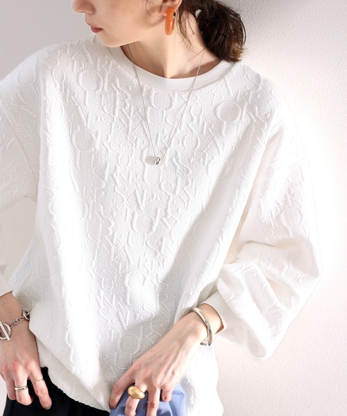 classicalelf(クラシカルエルフ)の「ぽこぽこアルファベット。ジャガードbigシルエットプルオーバー ロンT(Tシャツ/カットソー・レディース・ホワイト/ブラック/ベージュ系その他・SMALL/MEDIUM/LARGE/X-LARGE)」の13枚目の写真