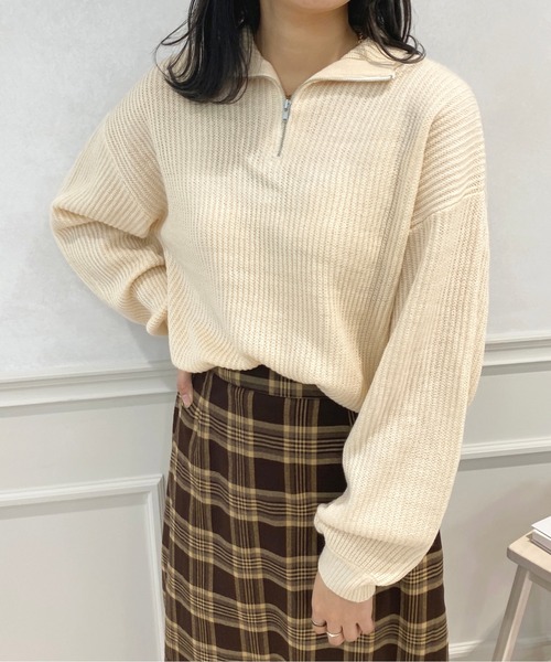apres jour（アプレジュール）の「ハーフジップニット【ZOZOTOWN限定アイテム】【１.１】（ニット/セーター・レディース・モカ/杢グレー/アイボリー・フリー/X-LARGE）」の6枚目の写真