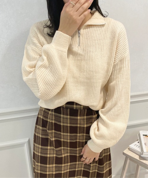 apres jour（アプレジュール）の「ハーフジップニット【ZOZOTOWN限定アイテム】【１.１】（ニット/セーター・レディース・モカ/杢グレー/アイボリー・フリー/X-LARGE）」の7枚目の写真