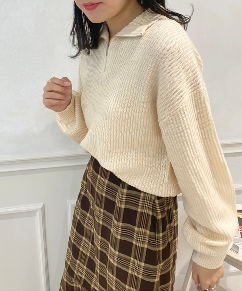 apres jour（アプレジュール）の「ハーフジップニット【ZOZOTOWN限定アイテム】【１.１】（ニット/セーター・レディース・モカ/杢グレー/アイボリー・フリー/X-LARGE）」の8枚目の写真