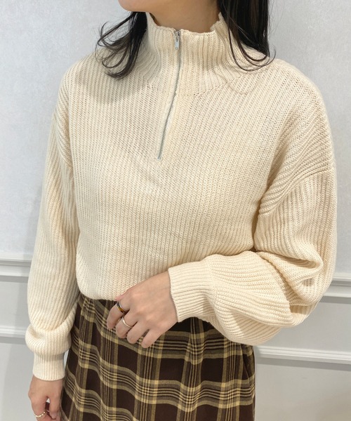 apres jour（アプレジュール）の「ハーフジップニット【ZOZOTOWN限定アイテム】【１.１】（ニット/セーター・レディース・モカ/杢グレー/アイボリー・フリー/X-LARGE）」の4枚目の写真