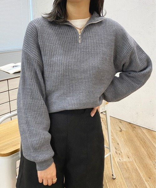 apres jour（アプレジュール）の「ハーフジップニット【ZOZOTOWN限定アイテム】【１.１】（ニット/セーター・レディース・モカ/杢グレー/アイボリー・フリー/X-LARGE）」の13枚目の写真