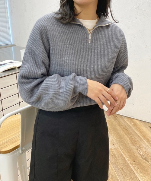 apres jour（アプレジュール）の「ハーフジップニット【ZOZOTOWN限定アイテム】【１.１】（ニット/セーター・レディース・モカ/杢グレー/アイボリー・フリー/X-LARGE）」の15枚目の写真