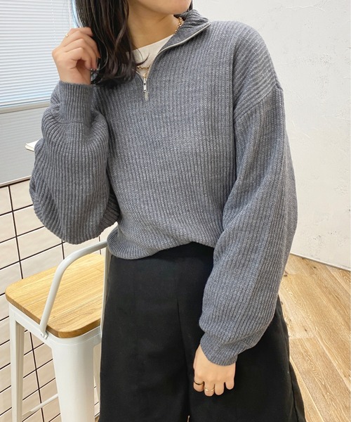 apres jour（アプレジュール）の「ハーフジップニット【ZOZOTOWN限定アイテム】【１.１】（ニット/セーター・レディース・モカ/杢グレー/アイボリー・フリー/X-LARGE）」の16枚目の写真