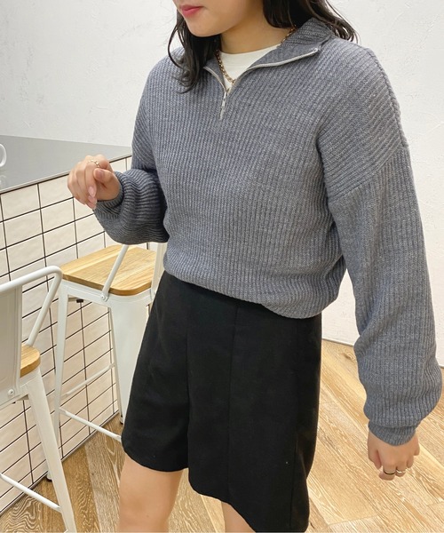 apres jour（アプレジュール）の「ハーフジップニット【ZOZOTOWN限定アイテム】【１.１】（ニット/セーター・レディース・モカ/杢グレー/アイボリー・フリー/X-LARGE）」の17枚目の写真