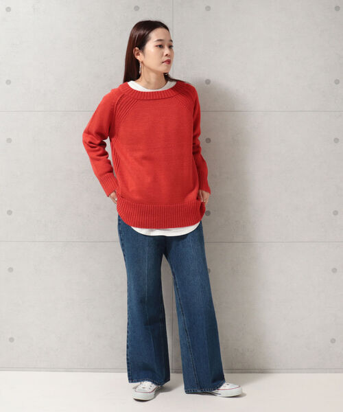 fredy repit(フレディレピ)の「センタープレス ストレートデニムパンツ(デニムパンツ・レディース・ライトブルー/ネイビー・38/36)」の13枚目の写真