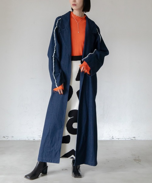 VACANCY(ヴァカンシー)の「ダメージリブニット(ニット/セーター・レディース・ブラック/オレンジ/ブルー/グリーン/ナチュラル/ホワイト/モカ・FREE)」の18枚目の写真