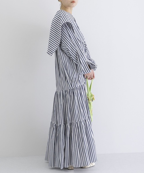 URBAN RESEARCH(アーバンリサーチ)の「iI big collar onepiece(ワンピース・レディース・ブルー/ボルドー・ONE)」の12枚目の写真