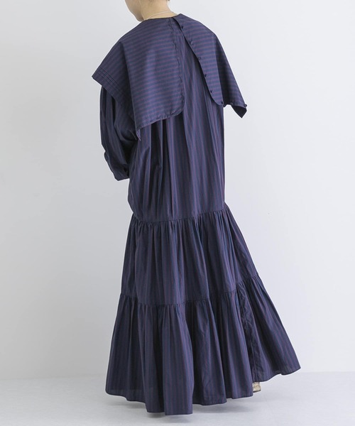 URBAN RESEARCH(アーバンリサーチ)の「iI big collar onepiece(ワンピース・レディース・ブルー/ボルドー・ONE)」の18枚目の写真