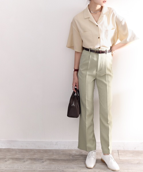 classicalelf（クラシカルエルフ）の「大人のリラックスムード。リネンライクショート丈開襟シャツ（シャツ/ブラウス・レディース・ブラック/ベージュ/アイボリー/モカ・SMALL/MEDIUM/LARGE/X-LARGE）」の20枚目の写真