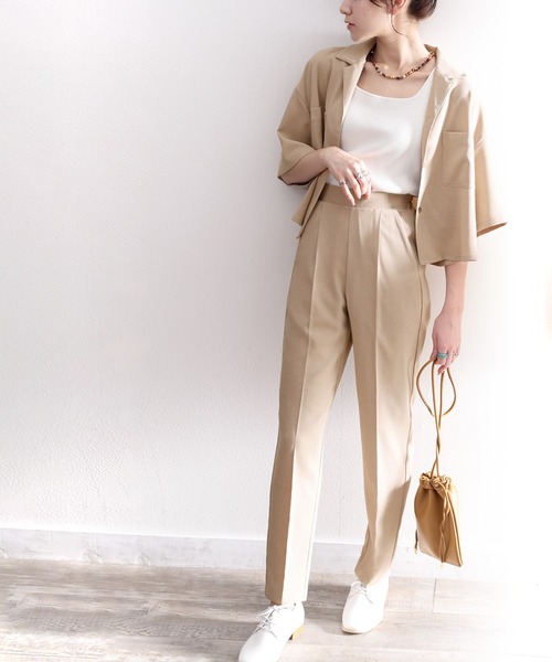 classicalelf（クラシカルエルフ）の「大人のリラックスムード。リネンライクショート丈開襟シャツ（シャツ/ブラウス・レディース・ブラック/ベージュ/アイボリー/モカ・SMALL/MEDIUM/LARGE/X-LARGE）」の9枚目の写真