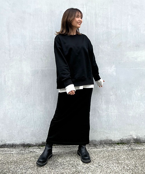 CREDONA（クレドナ）の「裏毛スナップタイトSK（スカート・レディース・ブラック/ホワイト系その他・FREE）」の9枚目の写真