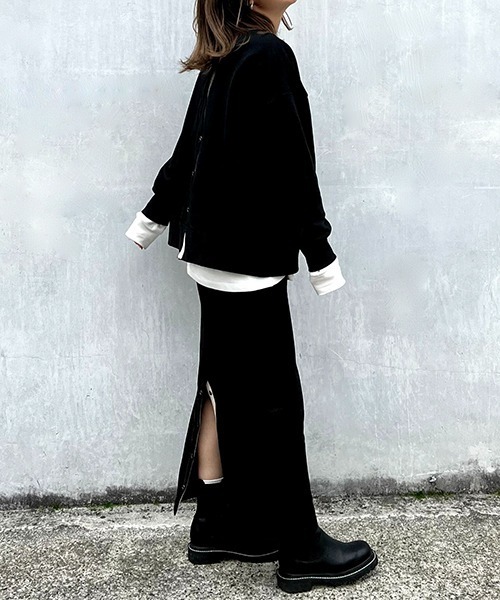 CREDONA（クレドナ）の「裏毛スナップタイトSK（スカート・レディース・ブラック/ホワイト系その他・FREE）」の8枚目の写真