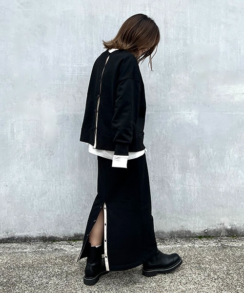 CREDONA（クレドナ）の「裏毛スナップタイトSK（スカート・レディース・ブラック/ホワイト系その他・FREE）」の10枚目の写真