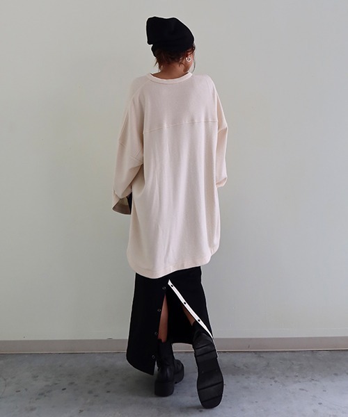 CREDONA（クレドナ）の「裏毛スナップタイトSK（スカート・レディース・ブラック/ホワイト系その他・FREE）」の3枚目の写真