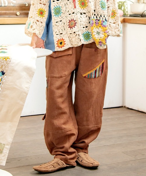 チャイハネ（チャイハネ）の「【チャイハネ】ネパールコットン パハルMEN'Sパンツ（その他パンツ・メンズ・ホワイト/ブラウン/ブルー・FREE）」の2枚目の写真