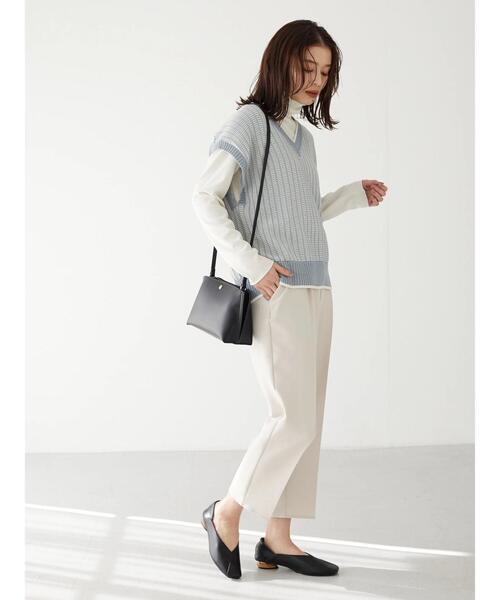 Green Parks(グリーンパークス)の「ストライプ風ジャガードニットベスト*(ベスト・レディース・ベージュ/ブルー/グリーン・FREE)」の7枚目の写真