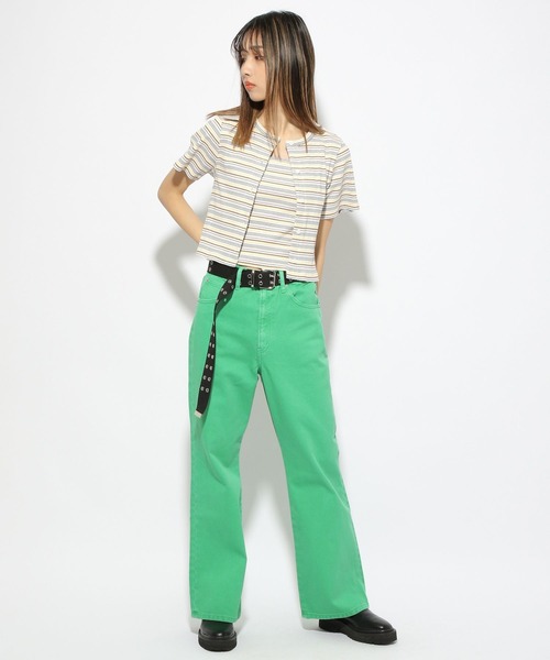 PBLIM（ページボーイリム）の「【PAGEBOYLIM】カラーデニム（デニムパンツ・レディース・ライトブルー/グリーン・MEDIUM/LARGE）」の7枚目の写真